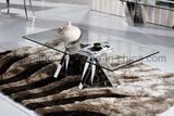 Tempered Glass Coffee Table with Stainless Steel Base