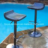 Black Outdoor Swivel Dining Garden Patio Rattan Bar Stool (FS-WBS003)