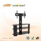 Tempered Glass 3 Shelf Glass TV Stand Has TV Bracket (CT-FTVS-K502B)