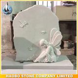 White Marble Angel Design Gravestone Infant Memorial