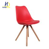 Colorful PP Designer Emes Wooden PU Cover Outdoor Tulip Plastic Chairs