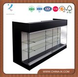 Black Cashier Desk with Front Glass Showcase