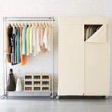 DIY Adjustable Pop Graceful Fabric Garment Wardrobe Furniture with Tow Wire Shelves