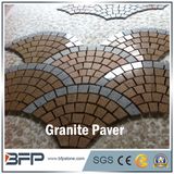 Rusty and Black Granite Meshed Cobblestone in Driving Way Paver