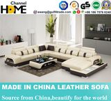 Modern European Style Beige Leather Sofa with LED Light (HC1123)