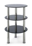 Round 3 Tier Glass Corner Table, Telephone Table (C023)