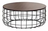 Morden Dining Coffee Green Metal Wire Wooden Top Table