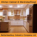 American Style Solid Wood Kitchen Cabinet with Quartz Counter Top