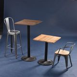 Antique Industrial Wooden Top Tolix Metal Bar Table and Chair (SP-BT703)