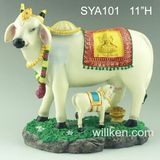 Resin Finish Hindu Religious Statue Nandi Cow Statue