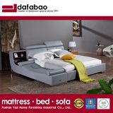 Modern Style Coffee Color Leather Bed Furniture Fb8155