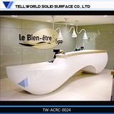 2014 Hot Fashion Design Curved Modern Furniture Corian White Reception Desk