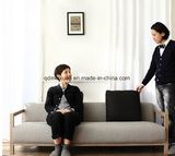 Combination of Small Family Unpick and Wash Cloth Art Sofa Wood Sitting Room Cafe Cafe Hall Bedroom Single, Double, Three Cloth Art Sofa (M-X3337)