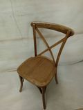 Vintage French Style Restaurant Cross Back Wood Chair