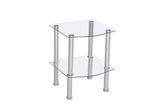 Small Glass Corner End Table (C018)