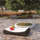 Outdoor Funriture Sun Bed Round Circular Rattan Outdoor Sunbed (TG-JW101)