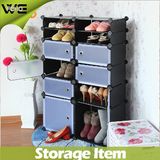 Black Large Plastic Corner Drawing Room Shoe Cabinet