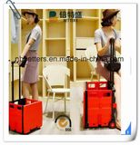 Best Price Red and Black Good Plastic Folding Shopping Trolley