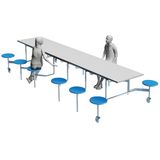 Folding College Cafeteria/Canteen Dining Table and Chairs with Color Seats