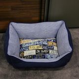 Rectangle Puppy Soft Fabric Luxury Waterproof Pet Dog Bed
