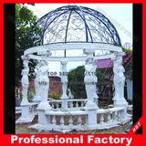 Outdoor Marble Garden Gazebo with Antique Stone Sculpture