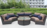 Patio Furniture Rattan Modular Sofa Set with Table 0088