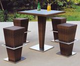 Bar Furniture PE Rattan Bar Table and Stools