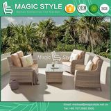 Patio Sofa with Cushion Wicker Combination Sofa Set Outdoor Sofa Set Rattan 2-Seat Sofa Leisure Sofa for Hotel (Magic Style)