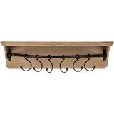 Wholesale Gray Wood Shelf with Metal Arch & Hooks