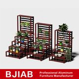 Customized Modern Red Teak Home Furniture Aluminum Flower Shelf