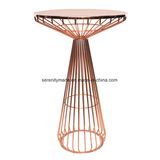 Modern Industrial Metal Frame Round Bar High Table