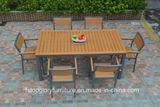 2017 New Design Plastic Wood Dining Table and Chair Outdoor Furniture Set