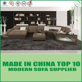 Elegant Genuine Modern Furniture Wooden Leather Corner Sofa