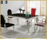 Man-Made Marble Top Stainless Steel Dining Table