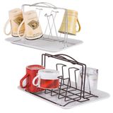 Eco Friendly Wall Mounted Metal Hanging Cup Shelf with Drainer Plate