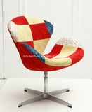 Patchwork Restaurant Swivel Swan Chair