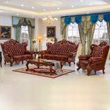 Classic Leather Sofa Couch for Living Room Furniture (500)