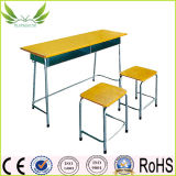 School Furniture Wood Double Desk with Chair (SF-28D)