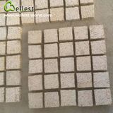 G682 Sunset Yellow Rusty Granite Cube Cobble Meshed Paving Stone
