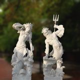 Marble Statue Sculpture of Mermaid and Merman T-3464