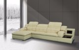 3+Chaise Leather Sofa with Side Table