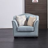 One Seat Sofa with Fabric Upholstered with Nails for Living Room Furniture