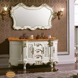 Antique Solid Wood White Bathroom Vanity