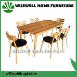 Oak Wood Dining Room Furniture with 6 PU Seat Chair