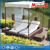 New Design Outdoor Patio Rattan Furniture Sofa Sun Lounger with Tent