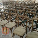 China Supplier Hotel Restaurant Wood Cross Back Wedding Party Chair