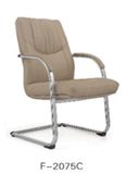 Modern Meeting Room Leather Visitor Chair with Steel Leg