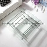 New Design Tempered Glass Coffee Table with Metal Frame