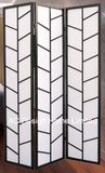 Black Color Decoration Rice Paper Non-Woven and Wooden Japanese Style Folding Shoji Screen Room Divider X 3 Panel