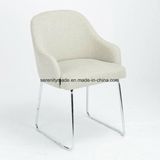 Contemporary Velvet Upholstery Dining Fabric Chairs with Arms for Dining Table